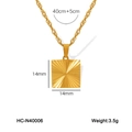 Collana con ciondolo a cuore quadrato dorato in acciaio titanio e catena da 40cm+5cm - Stile Quadrato (HC-N40006) / Oro
