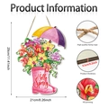 Detailansicht der Frühlings-Türdeko mit Maßen 29x21cm und hochwertigem HD-Farbdruck - Rosa Regenstiefel mit Regenschirm-Stil (Y26Y90077_Q)