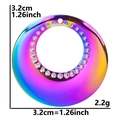 Colgante circular de acero arcoíris con cristales, detalle de joyería de 3.2cm y 2.2g - Arco iris