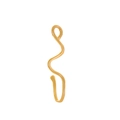 U-förmiger goldener Nasenclip ohne Piercing mit gewellten Metalllinien und Glanz - Goldener Wellenlinienstil (X412)