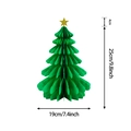 Sapin de Noël en papier alvéolé vert avec étoile dorée et détails de taille - Sapin de Noël 25CM avec Étoile (Vert)
