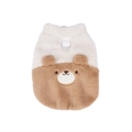 Winter pet fleece vest with 3D bear embroidery and metal D-ring for leash attachment - S / Bear Style / Dark Brown