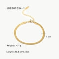 Golden 0.3cm flat snake chain bracelet in 18K gold-plated stainless steel with extender - 3mm Snake Chain Style (JDB201034-1)