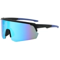 Radbrille mit schwarzem Rahmen und lila-blauem Verlaufsglas für Outdoor-Sportarten - Schwarzer Rahmen Blaue Linse