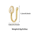 U-shaped 925 sterling silver star nose clip in gold finish with pear-cut zircon stone - Waterdrop-Gold