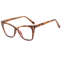 Chic square cat-eye glasses with classic tortoiseshell TR90 frame and anti-blue light lenses - Leopard Frame