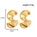 Fashionable gold S-shaped stainless steel earrings with 2.73cm height measurement - Gold Irregular Spiral S-Shape