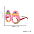 Pink felt Easter egg decorative glasses frame with polka dots and colorful pom poms - Pink Egg Style