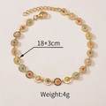 Detail of 18k gold plated titanium bracelet with colorful beads and lobster clasp closure - Sun Colorful Beaded Bracelet