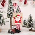 Weihnachtsgeschenktüte aus Leinen mit 3D-Weihnachtsmann und langen hängenden Beinen - Weihnachtsmann