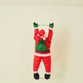 Santa Claus climbing a rope ladder with a green gift bag for Christmas decoration - 90CM Climbing Ladder Santa