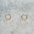 Minimalist hexagonal earrings in rose gold finish with smooth geometric design - Rose Gold