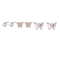 Rose gold butterfly stud earring set with sparkling zircon crystals in a minimalist design - Butterfly Set-Rose Gold