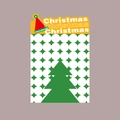 Christmas kraft paper wrap featuring green tree and red hat design for holiday gifts - Funny Design - Style C