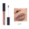 Detailed macro view of matte nude liquid lipstick 6# showing velvet texture and application - 6# Nude Bean Paste