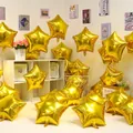 Pack of 10 shiny gold 18-inch star-shaped foil balloons for party decoration - 18 Inch Gold Star (10PCS)