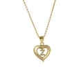 18k gold heart pendant necklace featuring sparkling letter Z with inlaid stones - Necklace Z