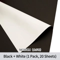 Two-tone black and white waterproof flower wrapping paper, 20 sheets pack, 56x56cm size - Black + White