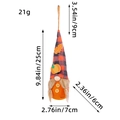 Fall harvest gnome plush ornament with orange plaid hat, maple leaf and pumpkin details - Red and Black Plaid