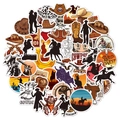 Dettaglio di adesivi cowboy con stivali, cappelli e cactus dallo stile vintage - Adesivi Cowboy 50A - Uomo