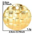 Dettaglio del ciondolo rotondo dorato da 2,0 cm con trama intrecciata e dimensioni - Ciondolo / Oro