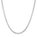 Minimalist silver stainless steel flat snake chain necklace with sleek blade link design - 45cm / Steel 3mm