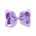 Handmade 4-inch purple grosgrain ribbon hair bow clip for girls on white background - Purple (#24)