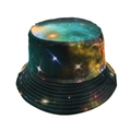 Cappello da pescatore con stampa galassia e nebulosa, dettaglio del tessuto e colori - Taglia unica / Cielo Stellato Verde