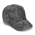 Détail de la casquette de baseball à six pans montrant le tissu à texture de neige - Taille Unique(Réglable) / Texture Mouchetée Noire et Blanche (B)