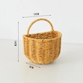 Natural brown woven wall basket for magazine storage with 13x14x8cm dimensions - Imitation Rattan Hanging Basket