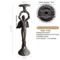 Vintage engel kandelaar van gietijzer met een zware antieke bronzen finish - Vloerstaande Retro Gietijzeren Engelhouder 8839