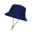 Sombrero de sol azul marino de ala ancha con cordón para protección UV exterior - Azul marino