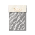 Detailed view of MS-80 white foam wave pattern nail art stickers in packaging - MS80 Thin 5D Relief