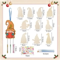DIY Easter wood gnome wind chime kit with dimensions of pumpkin pieces and tubes - 10Pcs Gnome DIY Set
