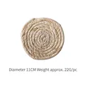 Round woven straw coaster variant with 11cm diameter and natural beige bohemian texture - Corn Husk Rope 11cm