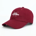 Vintage burgundy baseball cap with butterfly and LOVE POEM embroidery from 45-degree angle - Adjustable / Burgundy