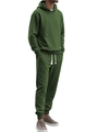 Herren Trainingsanzug in Waldgrün mit Waffelstrick, Kapuzenpullover und Jogginghose - S / Armeegrün