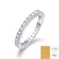 Funkelnder Eternity Ring aus S925 Sterlingsilber mit Moissanit und Weißgold-Finish - US Größe 9 / R13148 Moissanit 2.0mm (Mit GRA-Zertifikat)