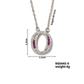 Silver letter O pendant necklace with colorful micro-inlaid stones for women - Letter O Style (N00445-9)