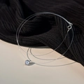 S925 sterling silver mermaid tear necklace featuring a brilliant zircon on clear fishing line - 6mm Zirconia - 39cm