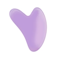 Purple heart-shaped resin facial massage tool with smooth translucent finish - Resin / Purple