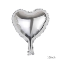 10 inch heart shaped aluminum foil balloon in bright silver metallic mirror finish - 10 Inch Heart Silver