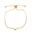 Adjustable gold star bracelet featuring white zircon stones and sparkling pave details - B-Gold Star