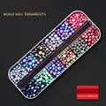 12-grid box of mixed colorful nail art pearls and decorative beads in item G-46 - G-46 Style (Colorful Multi-size Faux Pearl Mix)