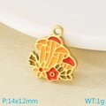 Ciondolo fungo e fiore in smalto arancione, elemento in acciaio inossidabile DIY - Stile 3-Stile Fungo Floreale in Smalto Rosso Arancio (KLJ9543-ZLA)