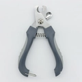 Professional stainless steel pet nail clipper with ergonomic grey anti-slip handles - Large / Gray