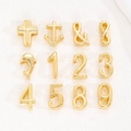 Golden stainless steel DIY charms with numbers and symbols for mesh bracelet accessories - Number 7