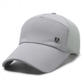 Breathable grey mesh baseball cap with long brim and metallic M 1991 shield emblem - Adjustable / M Label Grey