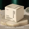 Bluebell scented candle in 14g cream leather texture box with 4 hour burn time - First Sight (Single Candle - Wild Bluebell)