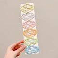 Set of 6 colorful wavy hair clips with polka dots in macaron shades for kids - Cloud 6Pcs Set - 7cm